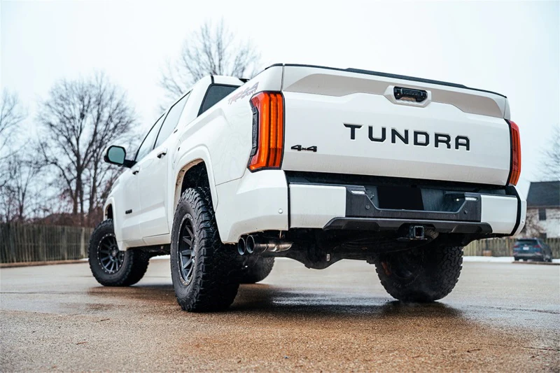 Corsa 22-25 Toyota Tundra 4WD 3in Sport Cat-Back Side Exit Exhaust System w/ Twin 4in Black PVD Tips - Image 2