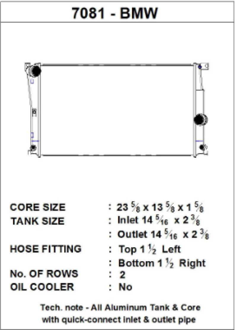 CSF BMW 2 Series (F22/F23) / BMW 3 Series (F30/F31/F34) / BMW 4 Series (F32/F33/F36) A/T Radiator - Image 3