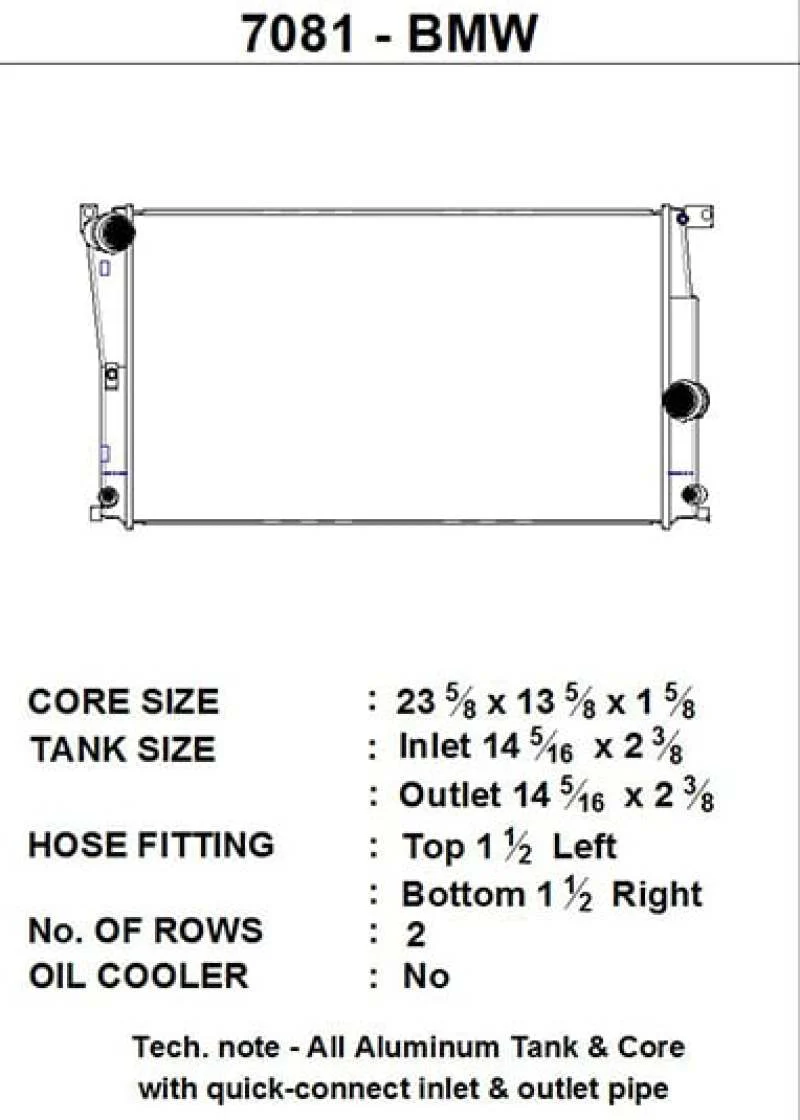 CSF BMW 2 Series (F22/F23) / BMW 3 Series (F30/F31/F34) / BMW 4 Series (F32/F33/F36) A/T Radiator - Image 7