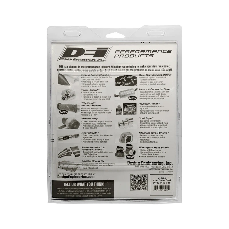 DEI Cool-Cover GOLD 3in to 4in OD Air Tube x 28in L - Air Tube Cover Kit - Image 10