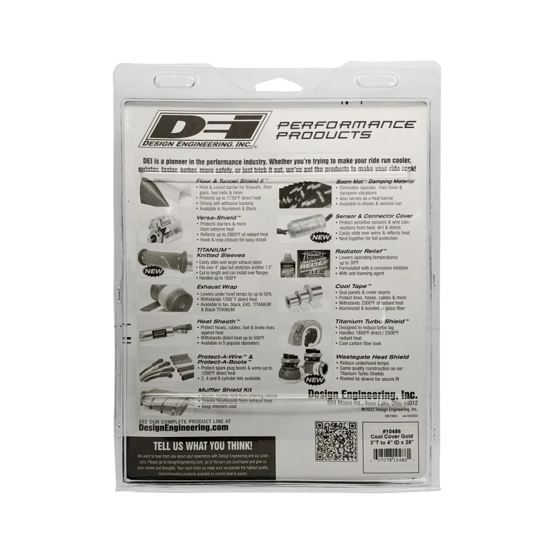 DEI Cool-Cover GOLD 3in to 4in OD Air Tube x 28in L - Air Tube Cover Kit - Image 7