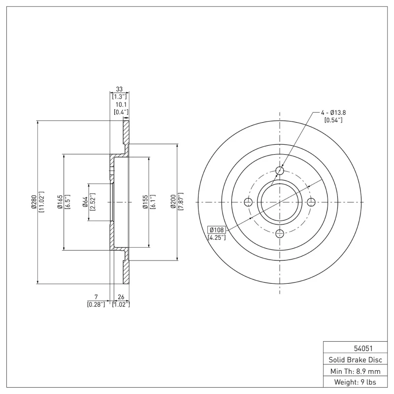 DFC 02-04 Ford Focus Rear Brake Rotor - Image 5