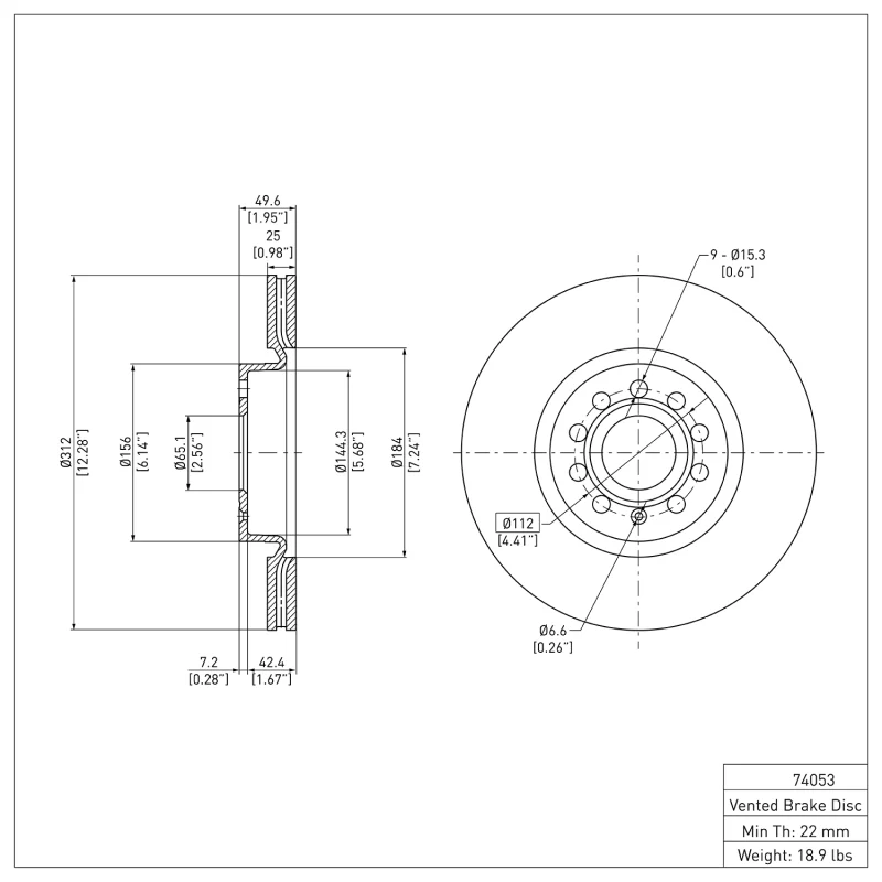 DFC 06-18 Volkswagen GTI Front Brake Rotor - Image 2