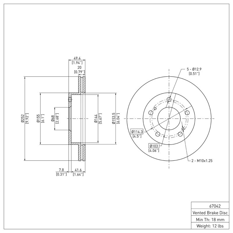 DFC 94-96 Nissan 240SX Front Brake Rotor - Image 2
