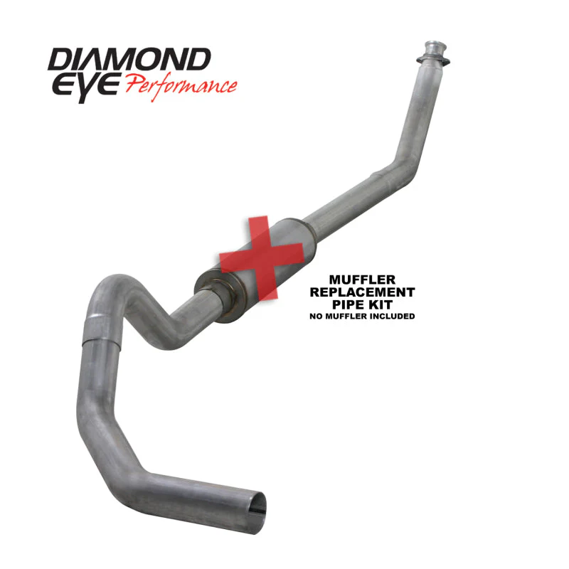 Diamond Eye KIT 4in Turbo Back MFLR RPLCMENT PIPE SGL AL: 98.5 - 02 DODGE CUMMINS 5.9L - Image 2