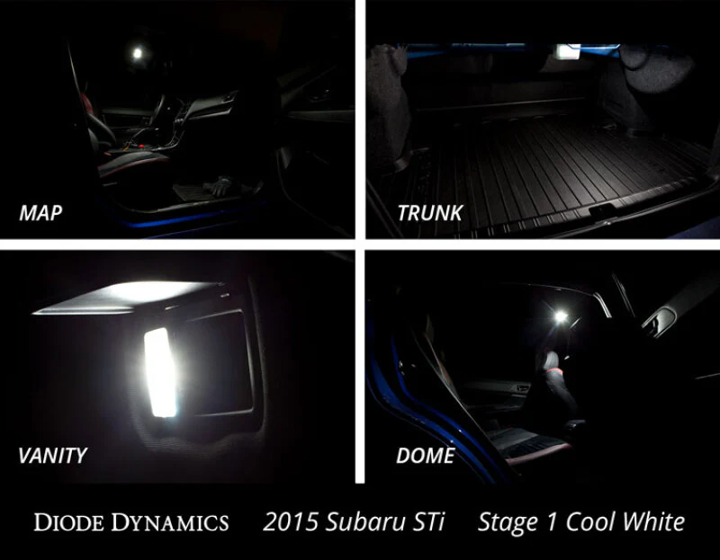 Diode Dynamics 15-19 Subaru WRX Interior Light Kit Stage 1 - Cool - White - Image 2