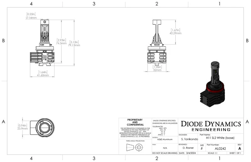 Diode Dynamics H11/H8/H9 Yellow SL2 LED Bulbs (pair) - Image 3