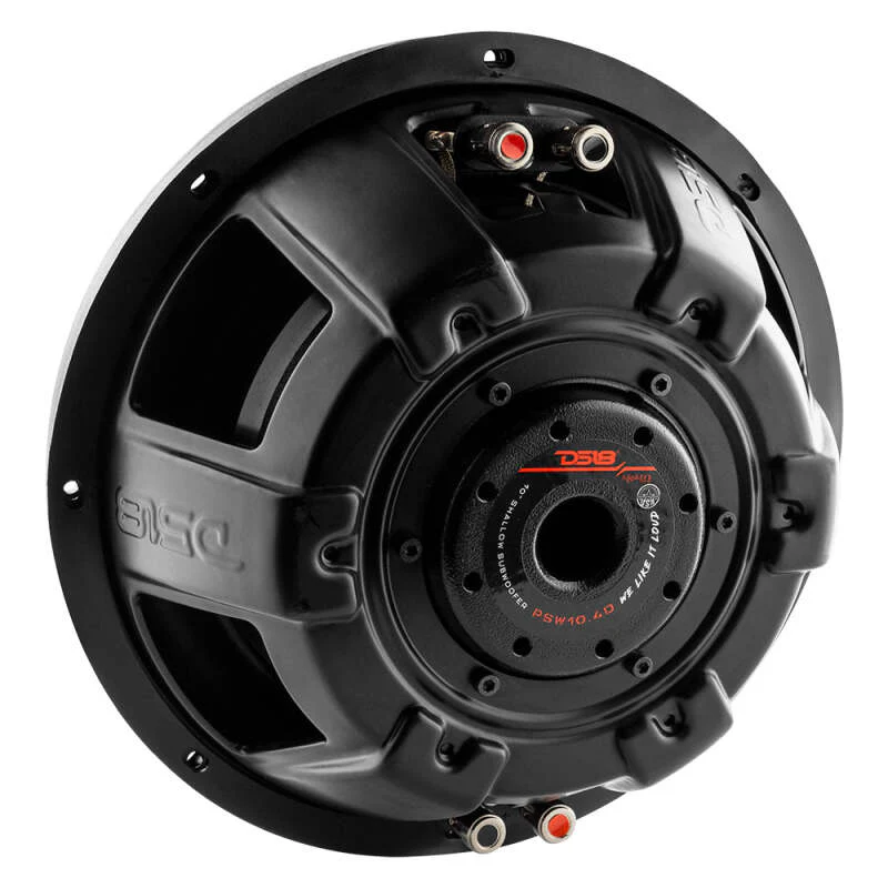 DS18 10in 500 Watts RMS 4 ohm DVC Shallow Mount Water Resistant Subwoofer - Image 2