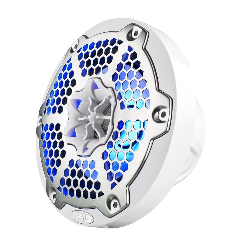 DS18 NXL-M Series Speaker w/ RGB LED Lights 6.5in 2-Way 100 Watts RMS 4 ohm White w/ Cover - Image 5