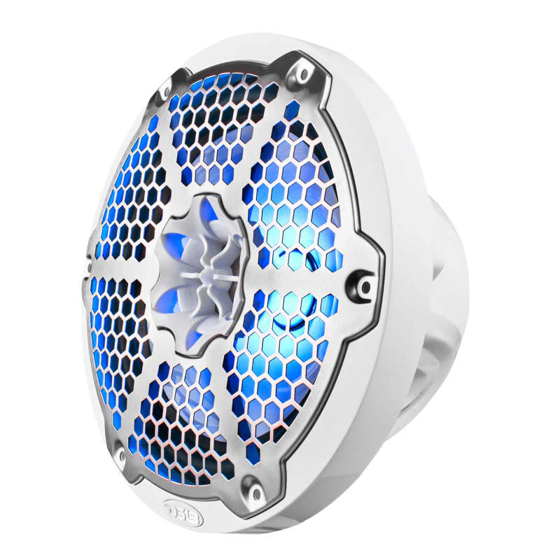 DS18 NXL-M Series Speaker w/ RGB LED Lights 8in 2-Way 125 Watts RMS 4 ohm White w/ Cover - Image 4