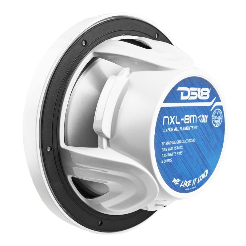 DS18 NXL-M Series Speaker w/ RGB LED Lights 8in 2-Way 125 Watts RMS 4 ohm White w/ Cover - Image 8