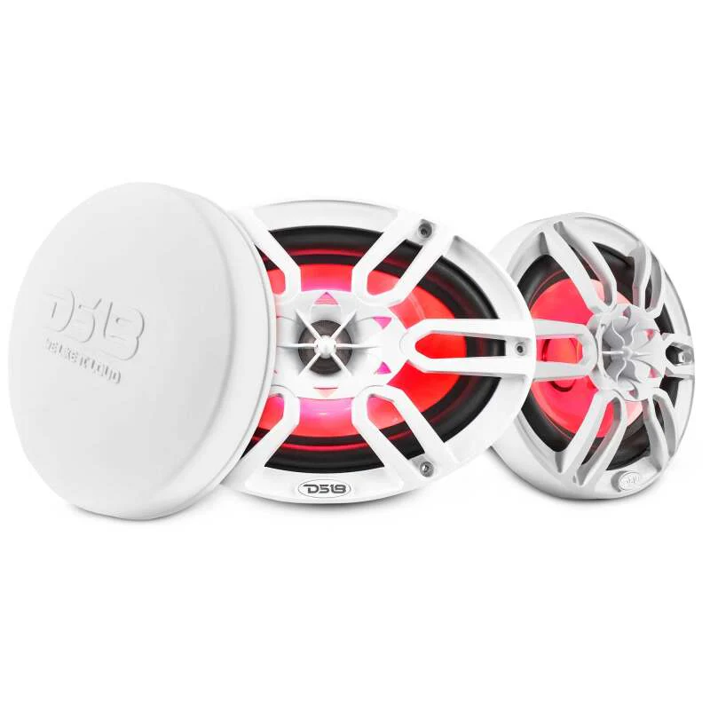 DS18 NXL Series Coaxial Marine Speaker w/ RGB Lights 6x9in 2-Way 125 Watts RMS 4 ohm White - Image 2