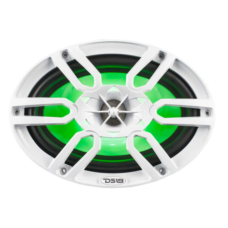 DS18 NXL Series Coaxial Marine Speaker w/ RGB Lights 6x9in 2-Way 125 Watts RMS 4 ohm White - Image 9