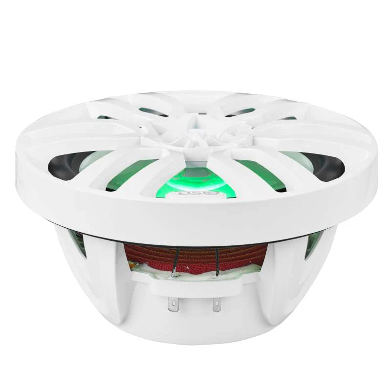DS18 NXL Series Coaxial Marine Speaker w/ RGB Lights 8in 2-Way 125 Watts RMS 4 ohm White - Image 4