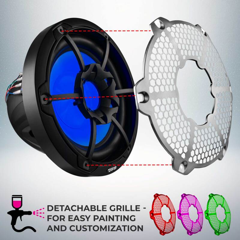 DS18 Subwoofer & Enclosure 10in 300 Watts RMS 4 ohm SVC Black w/ Covers - Image 4