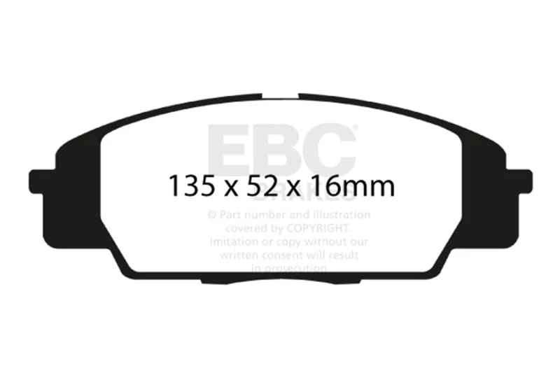 EBC 07-11 Acura CSX (Canada) 2.0 Type S Redstuff Front Brake Pads - Image 2