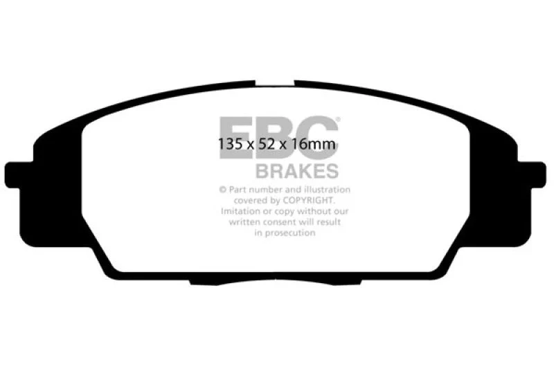 EBC 07-11 Acura CSX (Canada) 2.0 Type S Redstuff Front Brake Pads - Image 3