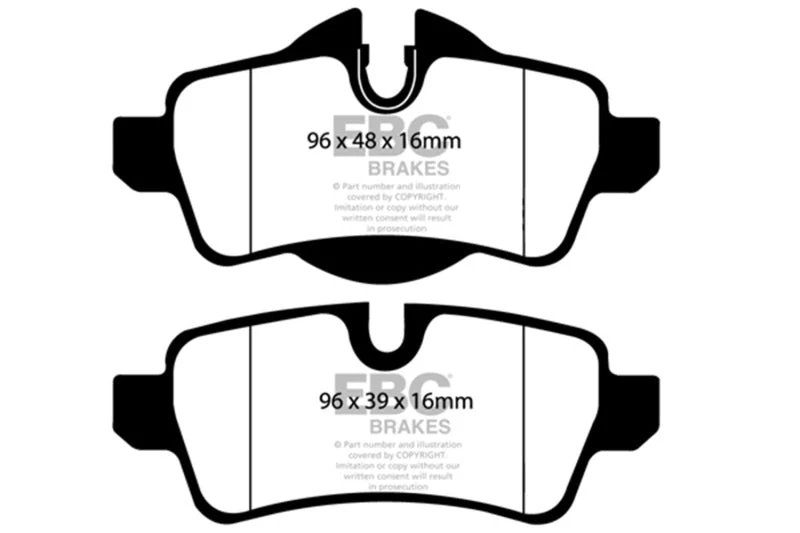 EBC 07-14 Mini Hardtop 1.6 Yellowstuff Rear Brake Pads - Image 4