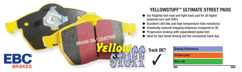 EBC 08-13 Infiniti EX35 3.5 Yellowstuff Front Brake Pads - Image 7