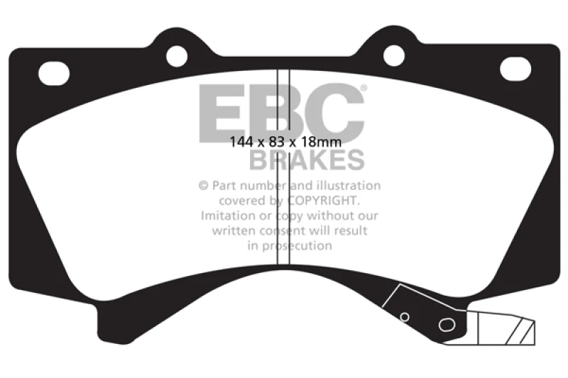 EBC 08+ Lexus LX570 5.7 Ultimax2 Front Brake Pads - Image 2