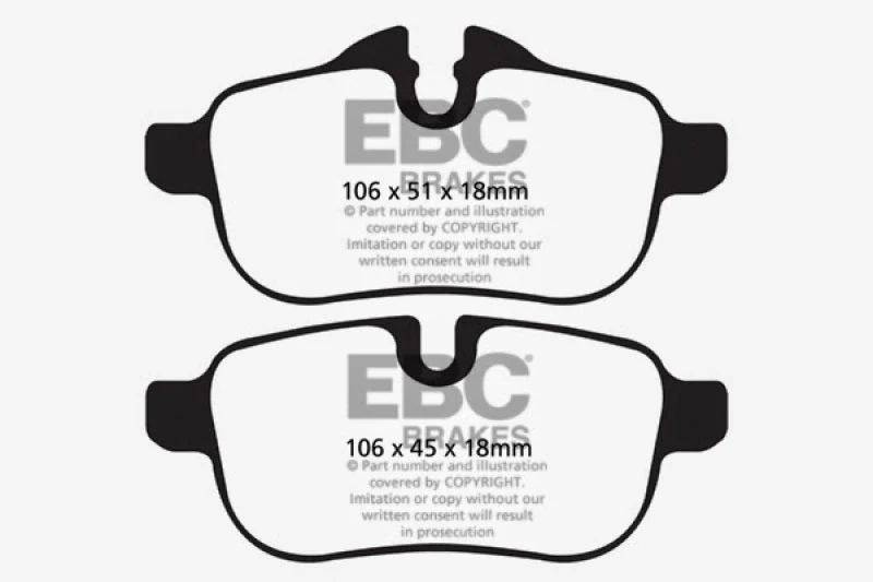 EBC 09+ BMW Z4 3.0 (E89) Yellowstuff Rear Brake Pads - Image 4