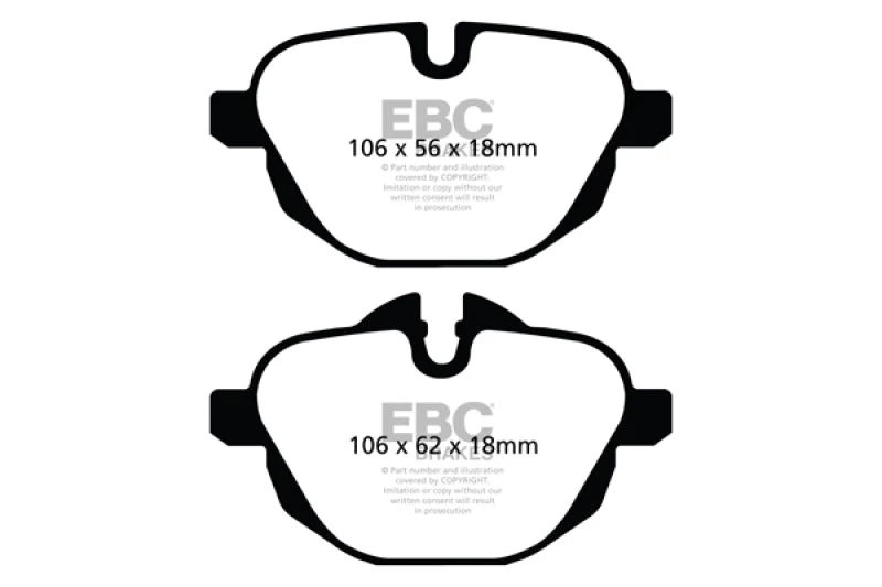 EBC 11+ BMW X3 2.0 Turbo (F25) Redstuff Rear Brake Pads - Image 2