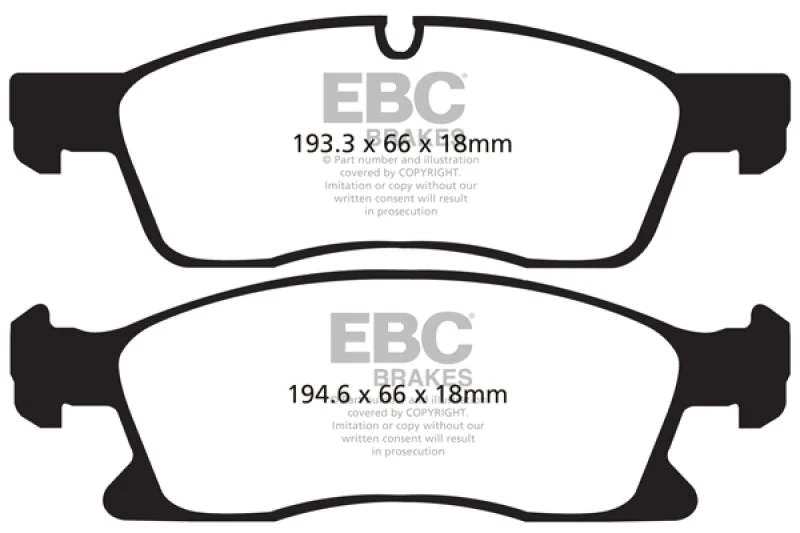 EBC 11+ Dodge Durango 3.6 Extra Duty Front Brake Pads - Image 2