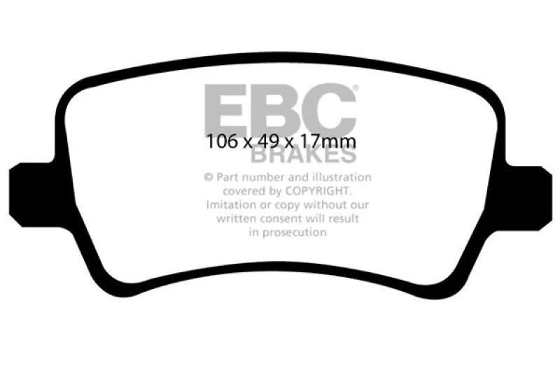 EBC 11+ Volvo S60 2.5 Turbo T5 (300mm Front Rotors) Redstuff Rear Brake Pads - Image 5