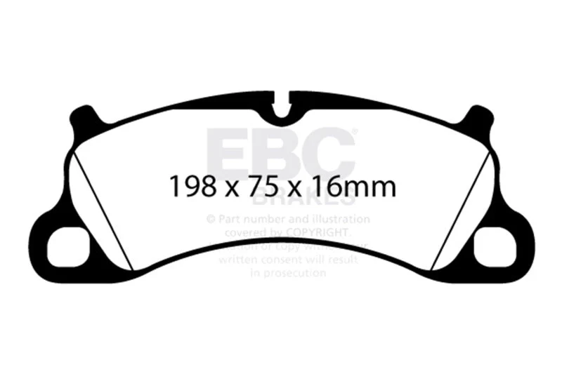 EBC 12-15 Porsche 911 (991) (Cast Iron Rotor only) 3.8 Carrera S Redstuff Front Brake Pads - Image 3