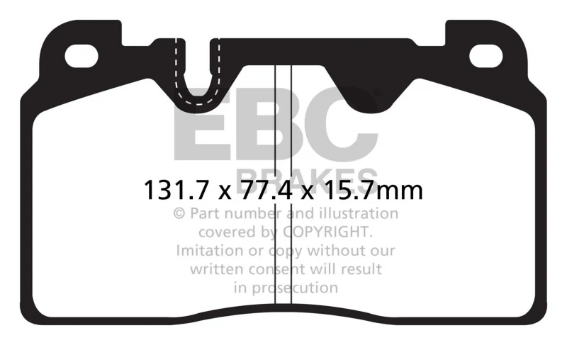 EBC 12+ Audi Q5 2.0 Turbo (Brembo) Greenstuff Front Brake Pads - Image 2