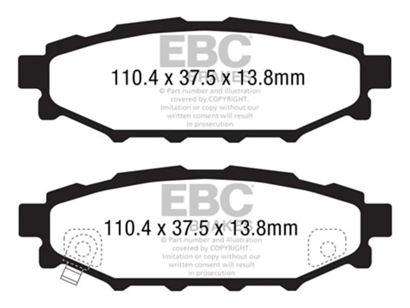 EBC 12+ Subaru BRZ 2.0 (solid rear rotors) Ultimax2 Rear Brake Pads - Image 2