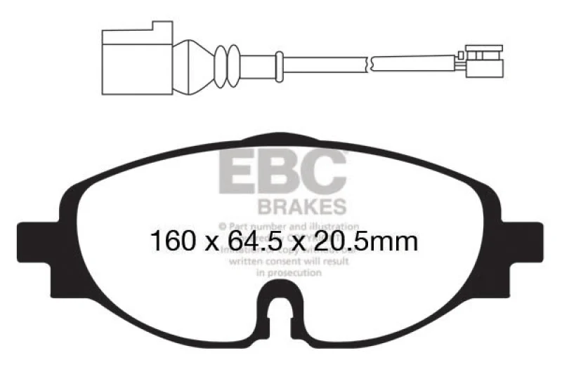 EBC 14+ Audi A3 1.8 Turbo Ultimax2 Front Brake Pads - Image 2