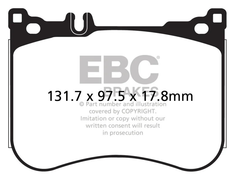 EBC 14+ Mercedes-Benz S550 4.7 Twin Turbo AMG Sport Pkg Redstuff Front Brake Pads - Image 2