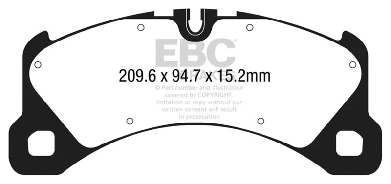 EBC 14+ Porsche Macan (Cast Iron Rotors only) 3.0 Twin Turbo Yellowstuff Front Brake Pads - Image 3