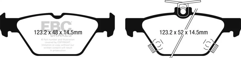 EBC 15-17 Subaru Outback / Legacy Greenstuff 2000 Series Sport Rear Brake Pads - Image 4