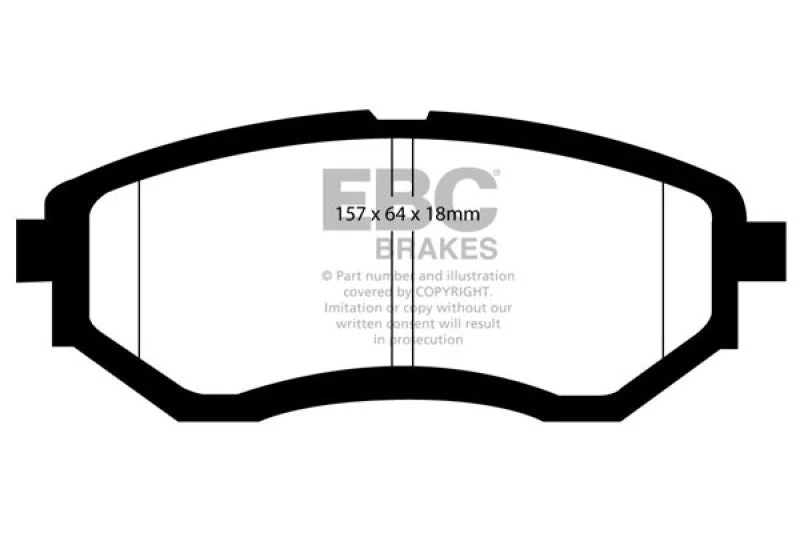 EBC 16-21 Subaru WRX 2.0T Yellowstuff Front Brake Pads - Image 2