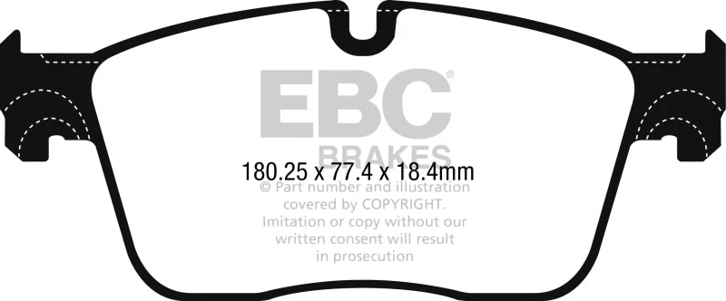 EBC 2016+ Jaguar F-Pace 2.0L TD (180) Yellowstuff Front Brake Pads - Image 3