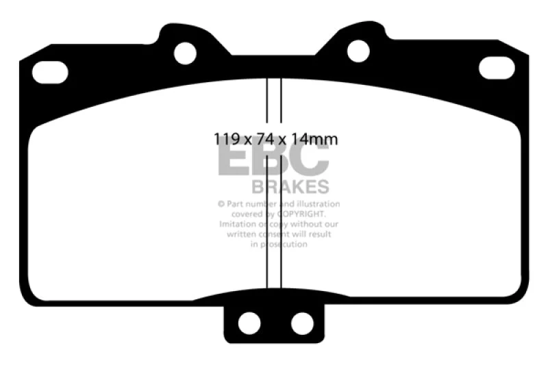 EBC 91-93 Dodge Stealth 3.0 4WD Redstuff Front Brake Pads - Image 2