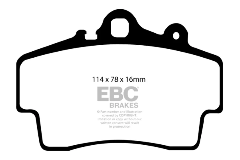 EBC 97-99 Porsche Boxster (Cast Iron Rotors only) 2.5 Yellowstuff Front Brake Pads - Image 2