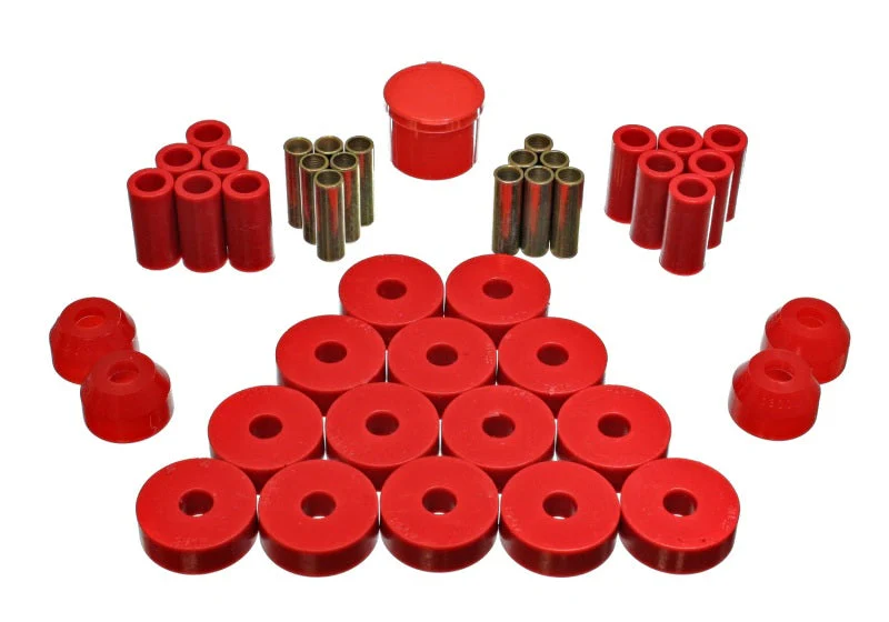 Energy Suspension 55-75 Jeep CJ5/CJ6 Red Hyper-Flex Master Bushing Set - Image 2