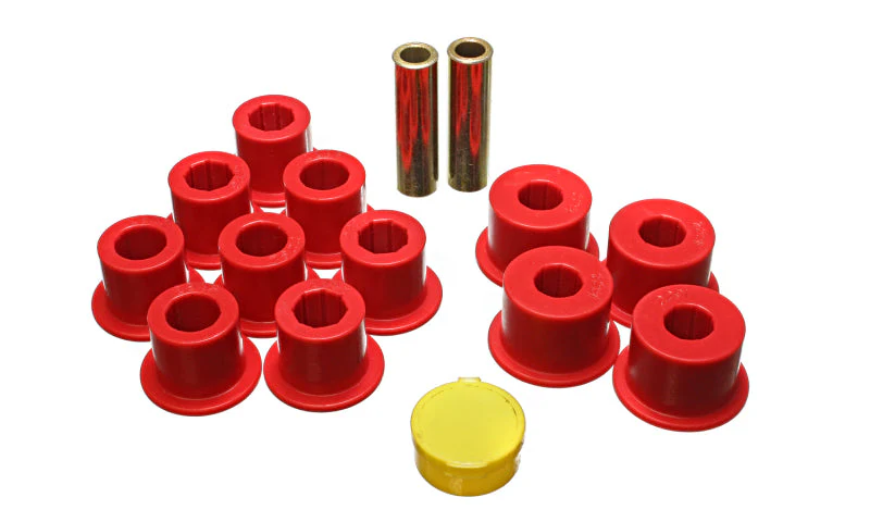 Energy Suspension 6/86-97 Nissan 720 & Hardbody Pickup 2WD Red Rear Leaf Spring Bushing Set - Image 2