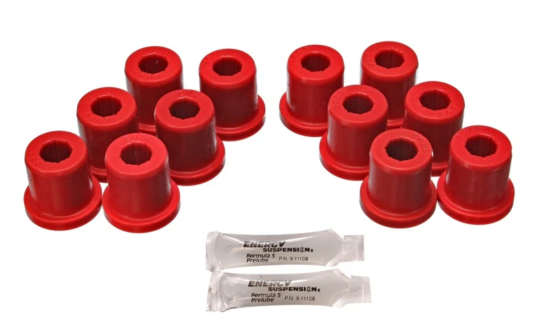 Energy Suspension 81-89 Toyota FJ40/FJ60 Landcruiser 2/4WD Red Front Leaf Spring Bushing (Set of 12) - Image 2