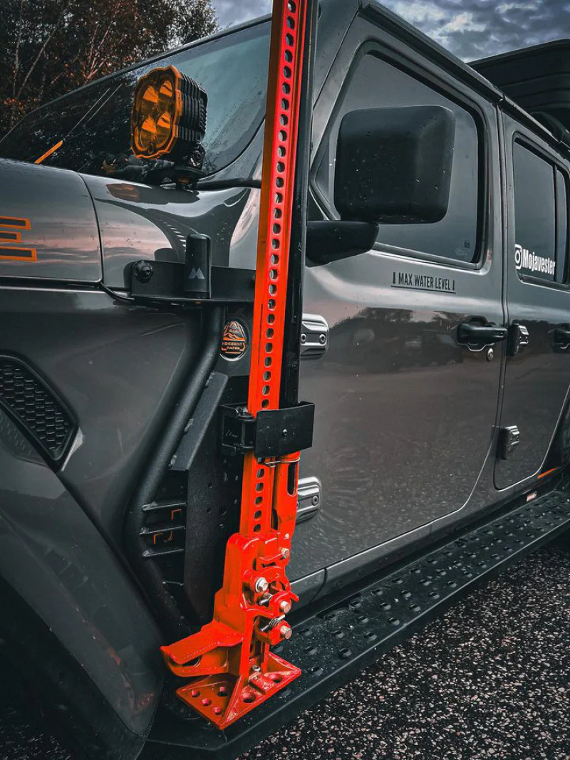 Go Rhino 18-24 Jeep Wrangler JL/JLU/JT Front Fender Jack Mount for Hi-Lift Jack - Tex. Blk - Image 3