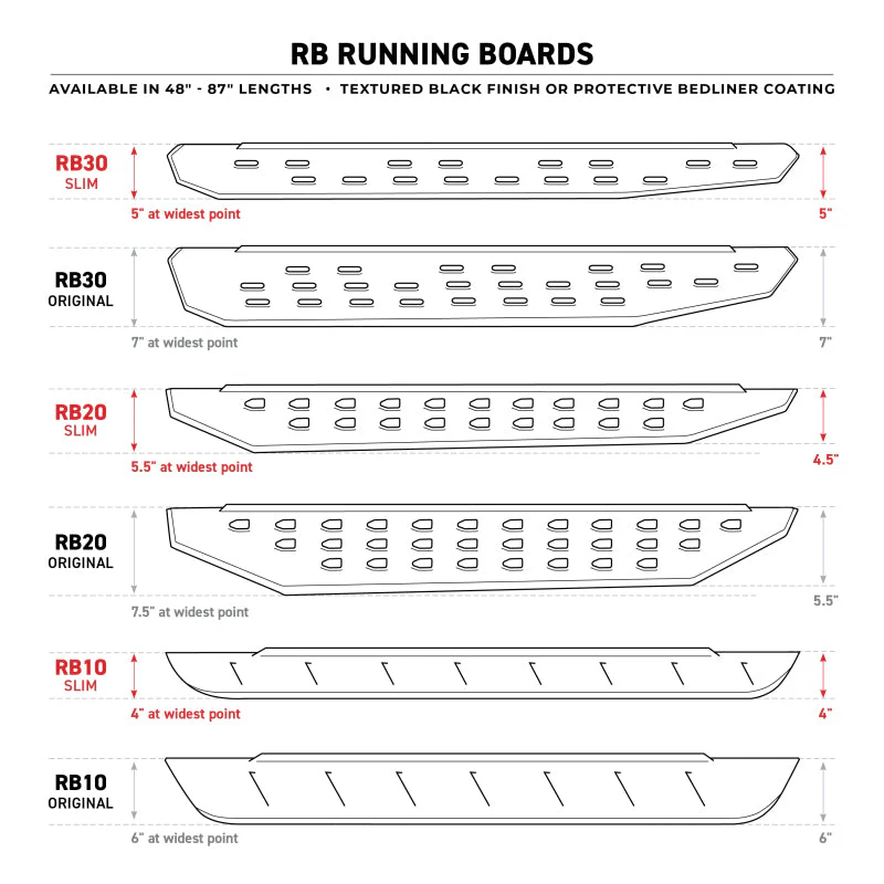 Go Rhino RB20 Running Boards - Tex Black - 87in - Image 4