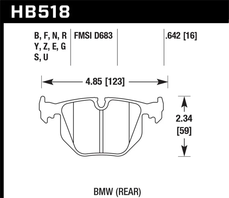 Hawk 01-06 BMW 330 / 97-01 740I / 96-01 750IL / 03-06 BMW M3 / 00-03 M5 / 00-06 X5 / 06-08 Z4 / 03-0 - Image 2