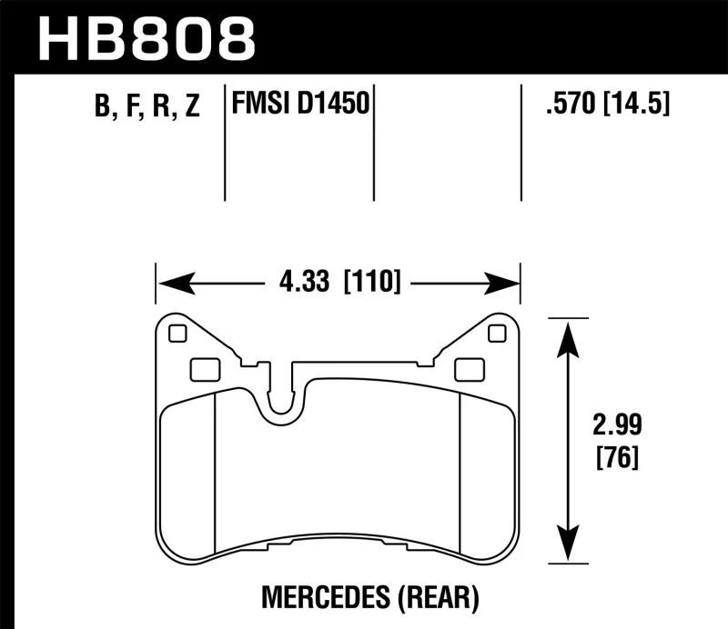 Hawk 10-15 Mercedes-Benz E63 AMG / 14-16 Mercedes-Benz E63 AMG S Ceramic Street Rear Brake Pads - Image 2
