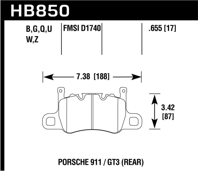 Hawk 2019 Porsche 911 Turbo HPS 5.0 Brake Pads - Image 2