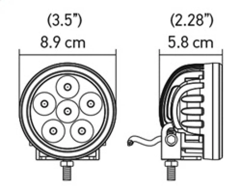 Hella Value Fit 90mm 6 LED Light - PED Off Road Spot Light - Image 8