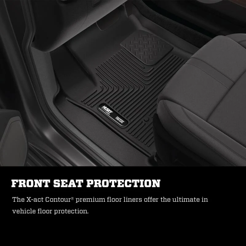 Husky Liners 19-23 Chevy Silverado 1500 Crew Cab/Double Cab X-Act Contour Front Black Floor Liners - Image 15