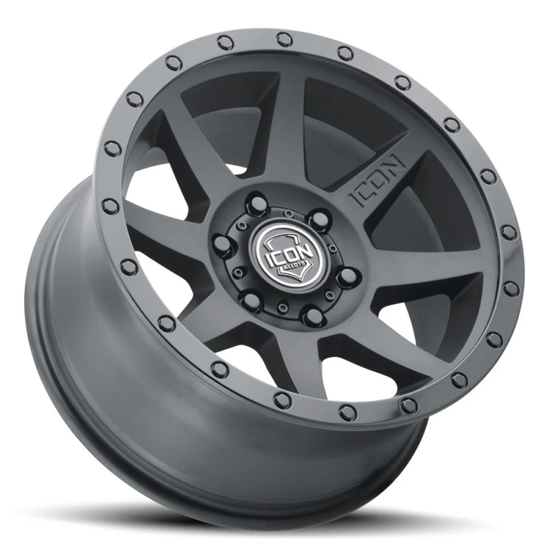 ICON Rebound 18x9 6x5.5 25mm Offset 6in BS 95.1mm Bore Double Black Wheel - Image 6